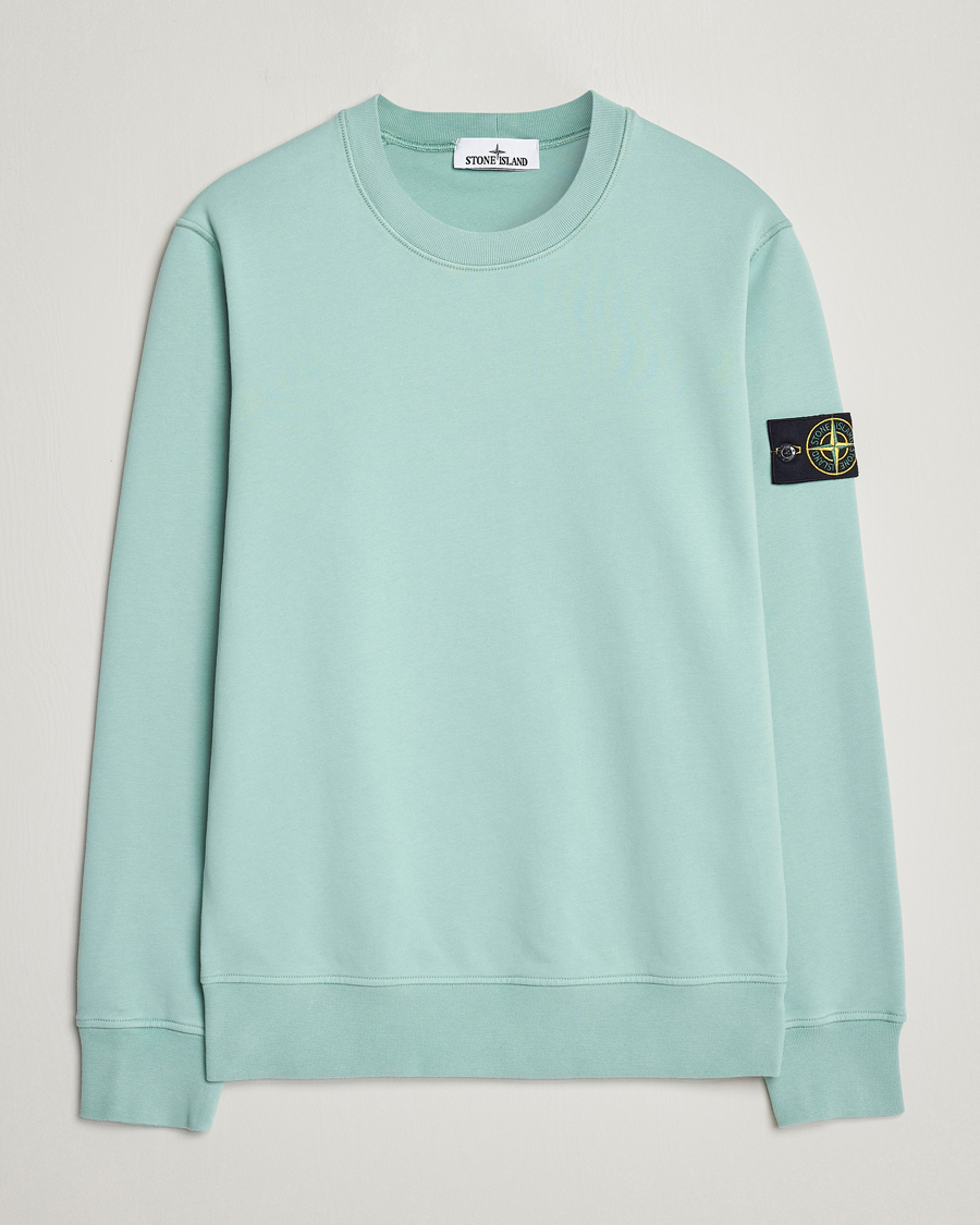 Herre | Nye varemerker | Stone Island | Garment Dyed Cotton Sweatshirt Light Green