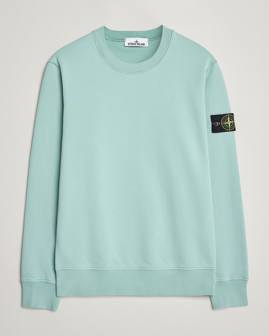 Herre | Gensere | Stone Island | Garment Dyed Cotton Sweatshirt Light Green
