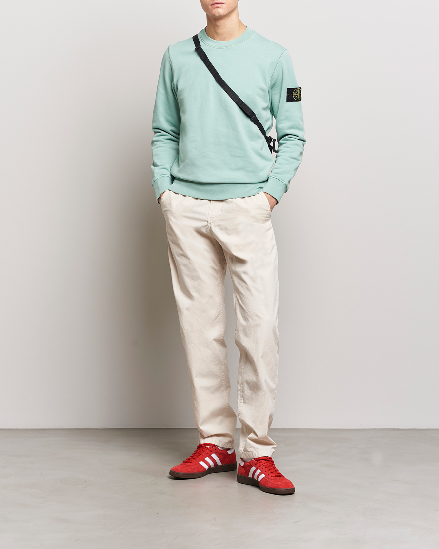 Herre | Gensere | Stone Island | Garment Dyed Cotton Sweatshirt Light Green