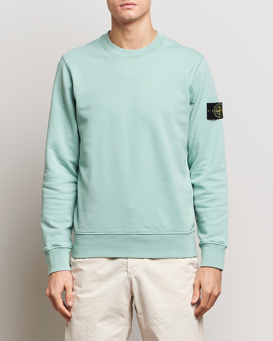Herre | Nye varemerker | Stone Island | Garment Dyed Cotton Sweatshirt Light Green