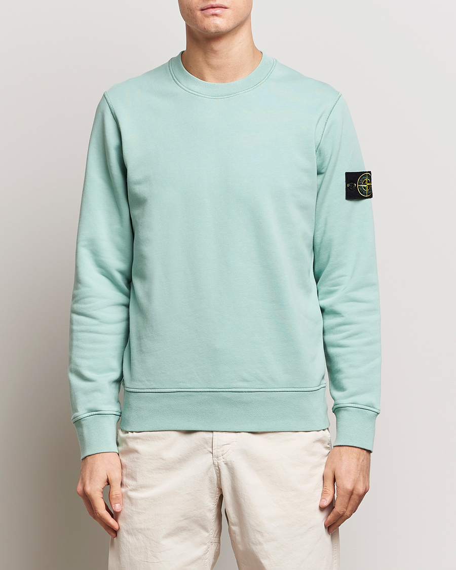 Herre | Gensere | Stone Island | Garment Dyed Cotton Sweatshirt Light Green