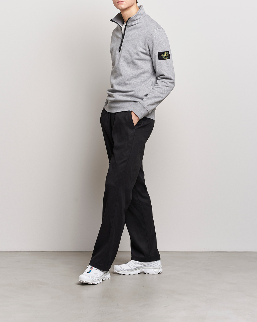 Herre | Gensere | Stone Island | Garment Dyed Cotton Half Zip Melange Grey