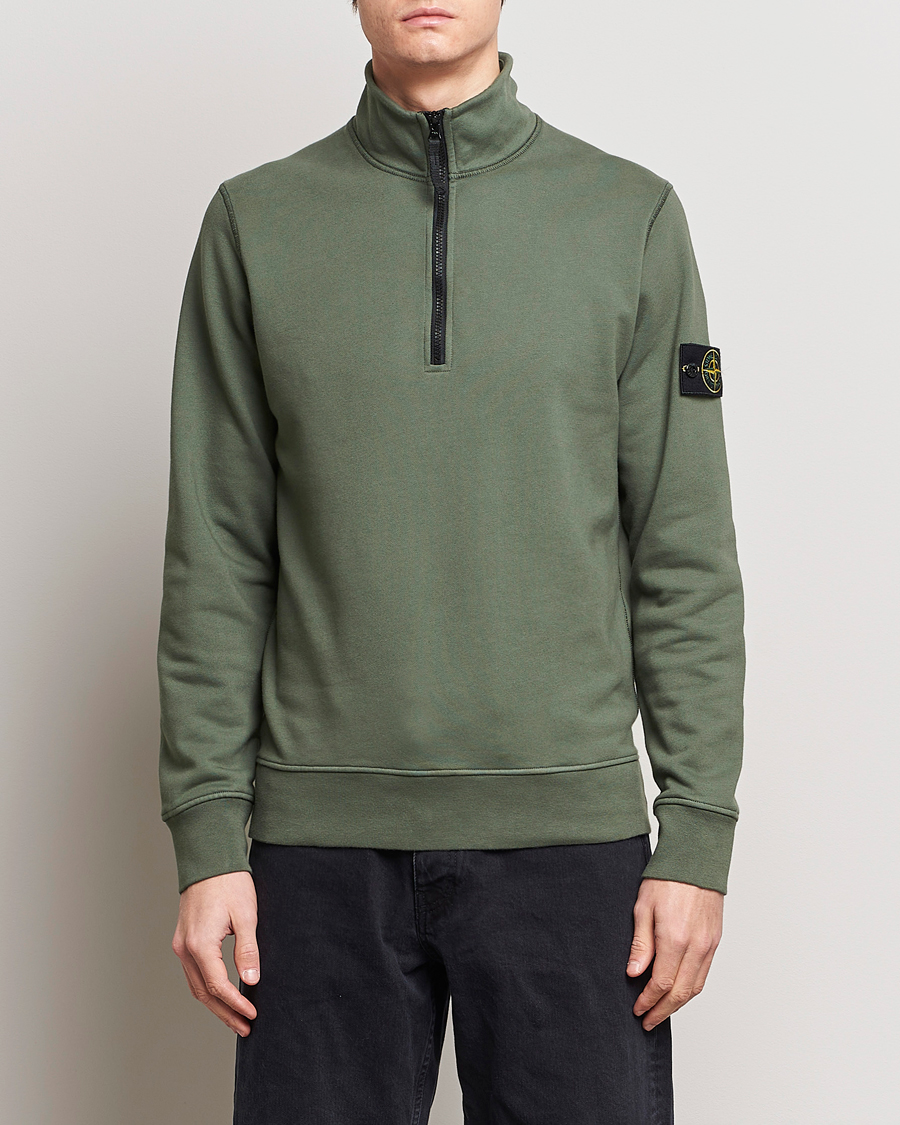 Herre | Gensere | Stone Island | Garment Dyed Cotton Half Zip Musk