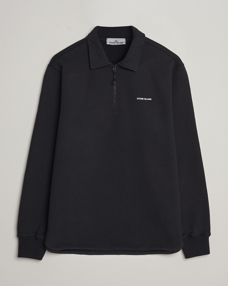 Herre | Gensere | Stone Island | Heavy Cotton Fleece Half Zip Sweatshirt Black