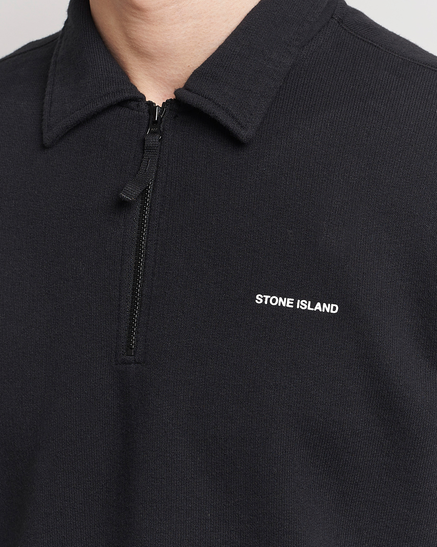Herre | Gensere | Stone Island | Heavy Cotton Fleece Half Zip Sweatshirt Black