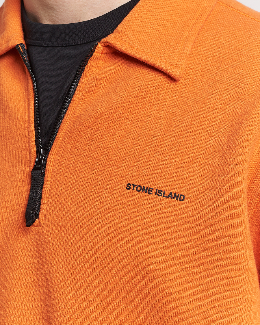 Herre | Gensere | Stone Island | Heavy Cotton Fleece Half Zip Sweatshirt Orange