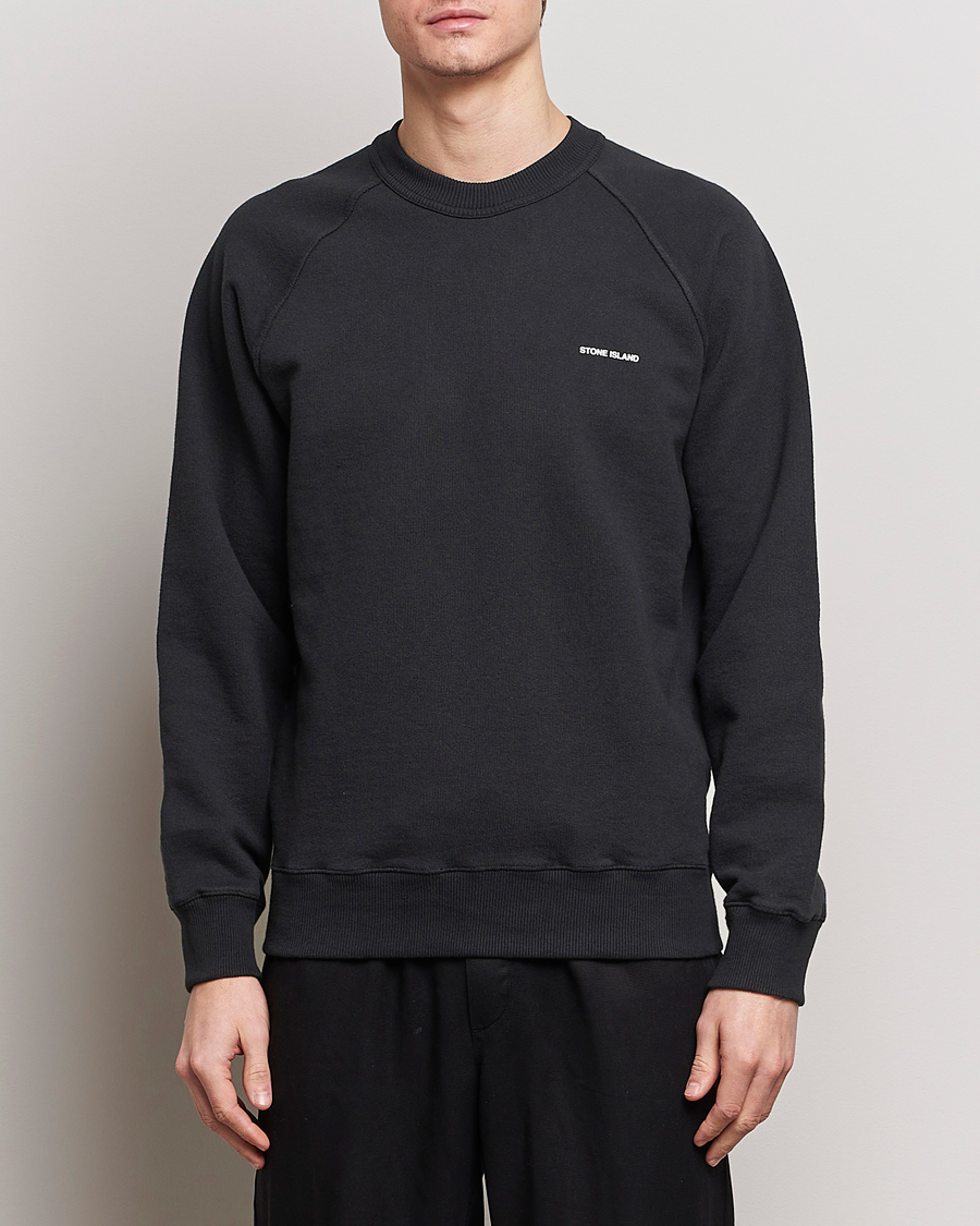 Herr | Tröjor | Stone Island | Heavy Cotton Fleece Sweatshirt Black