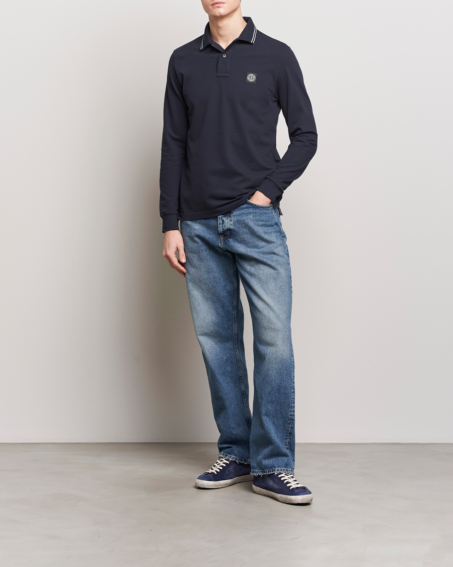 Herre | Gensere | Stone Island | Organic Cotton Stretch Pique Navy Blue
