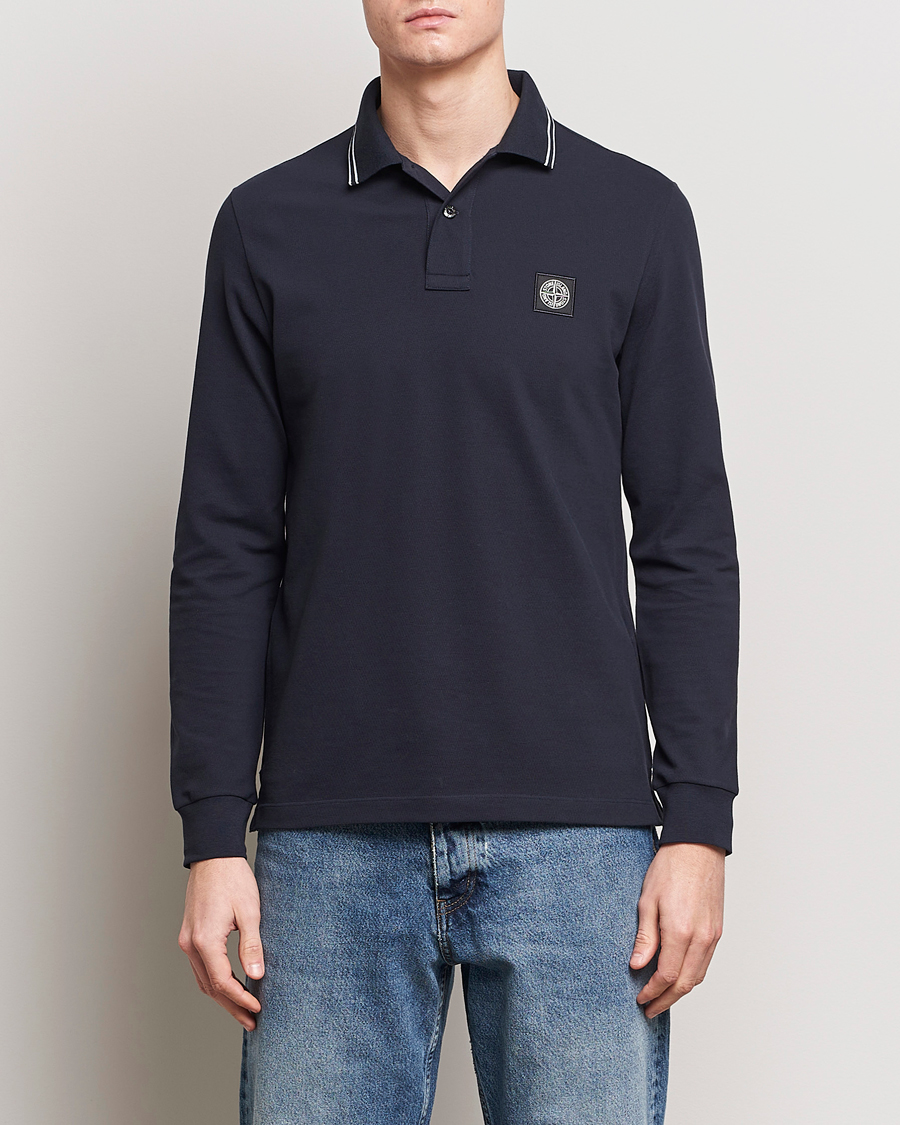 Herr |  | Stone Island | Organic Cotton Stretch Pique Navy Blue