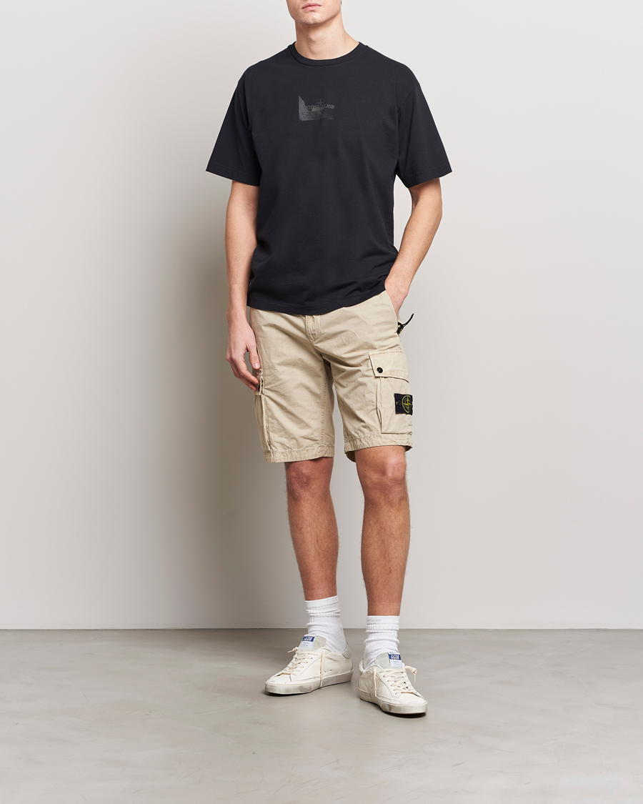 Herre | T-Shirts | Stone Island | Reflective Two Print Cotton T-Shirt Black