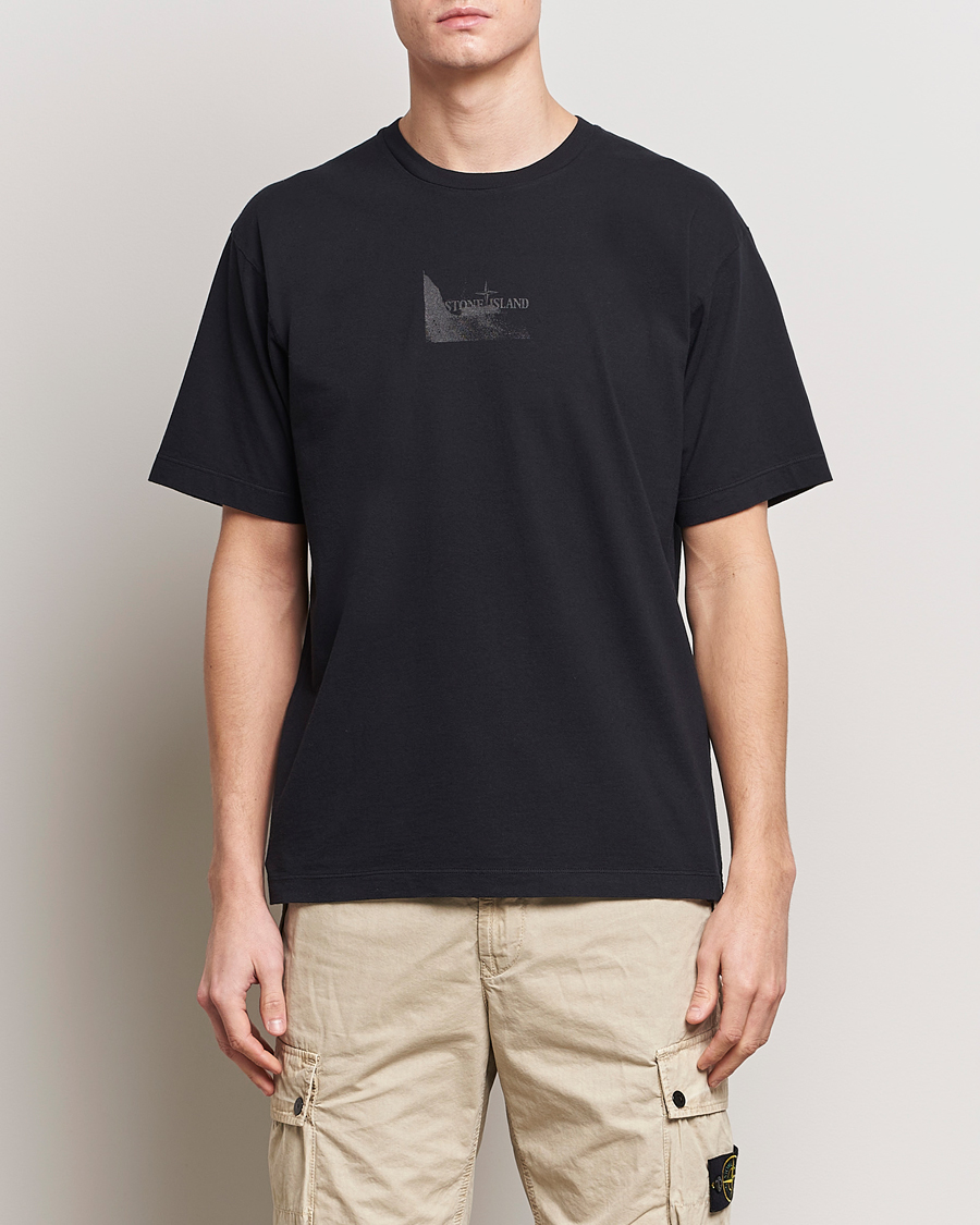Herre | T-Shirts | Stone Island | Reflective Two Print Cotton T-Shirt Black