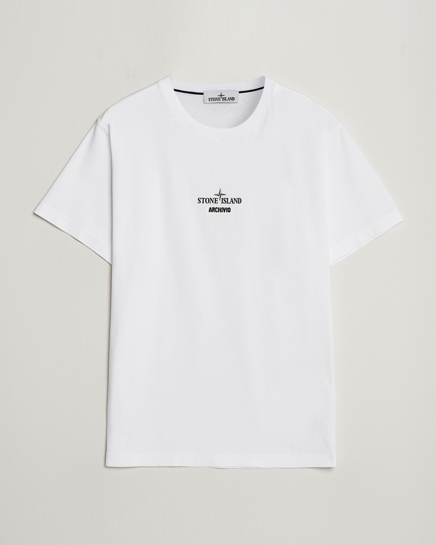 Herre | T-Shirts | Stone Island | Archivio Print T-Shirt White