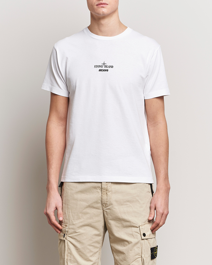 Herre | T-Shirts | Stone Island | Archivio Print T-Shirt White