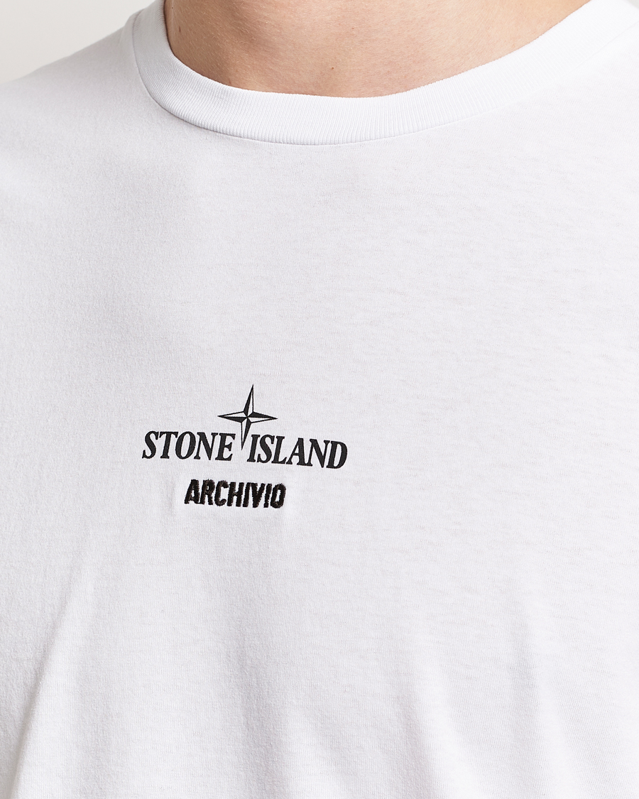 Herre | T-Shirts | Stone Island | Archivio Print T-Shirt White