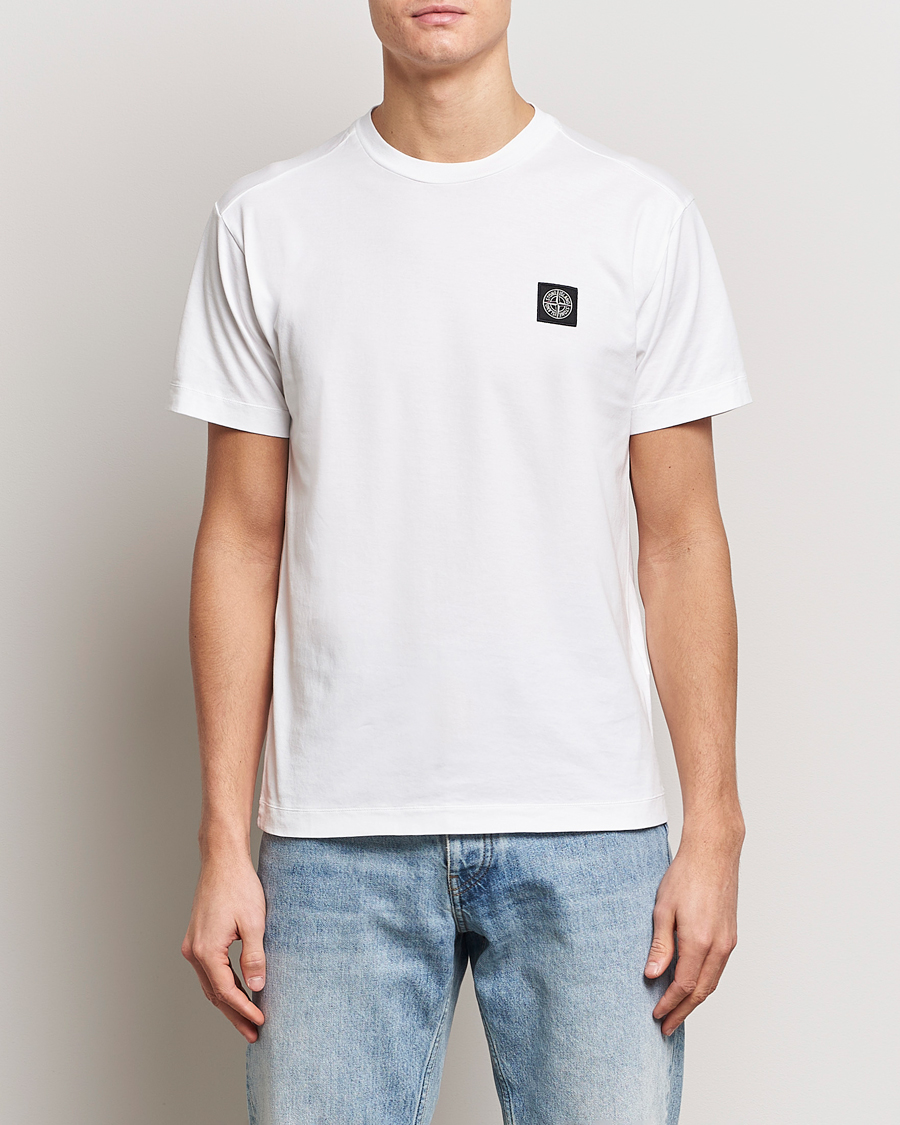 Herre | T-Shirts | Stone Island | Garment Dyed Cotton Jersey T-Shirt White