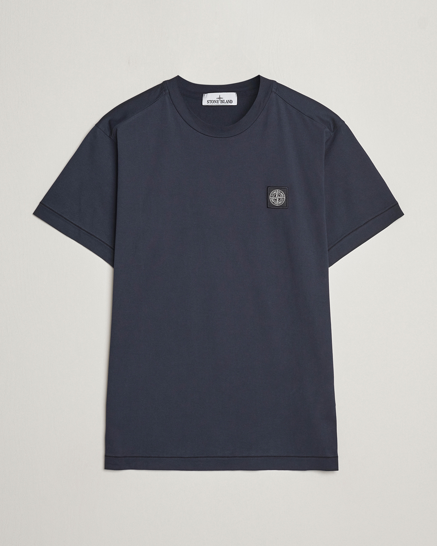 Herre | T-Shirts | Stone Island | Garment Dyed Cotton Jersey T-Shirt Navy Blue