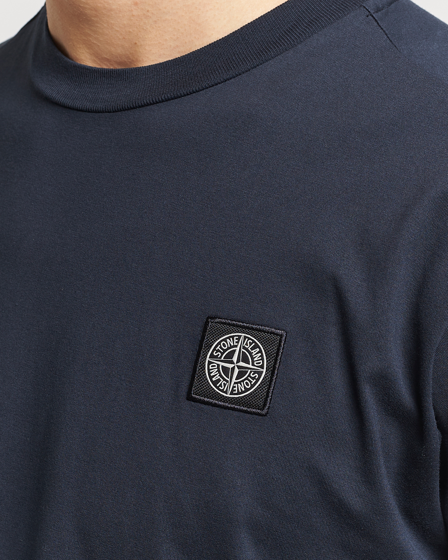 Herre | T-Shirts | Stone Island | Garment Dyed Cotton Jersey T-Shirt Navy Blue