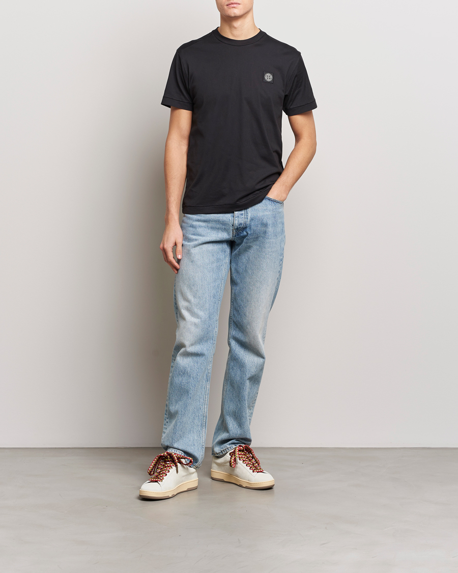 Herre | T-Shirts | Stone Island | Garment Dyed Cotton Jersey T-Shirt Black