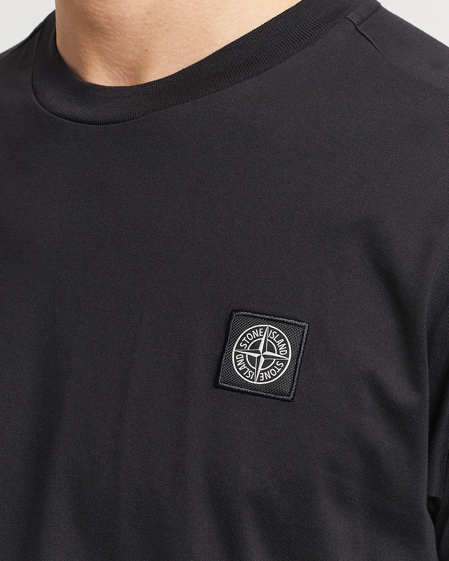 Herre | T-Shirts | Stone Island | Garment Dyed Cotton Jersey T-Shirt Black