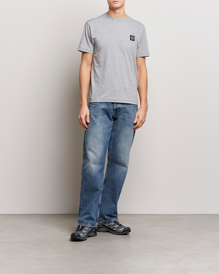 Herre |  | Stone Island | Garment Dyed Cotton Jersey T-Shirt Melange Grey