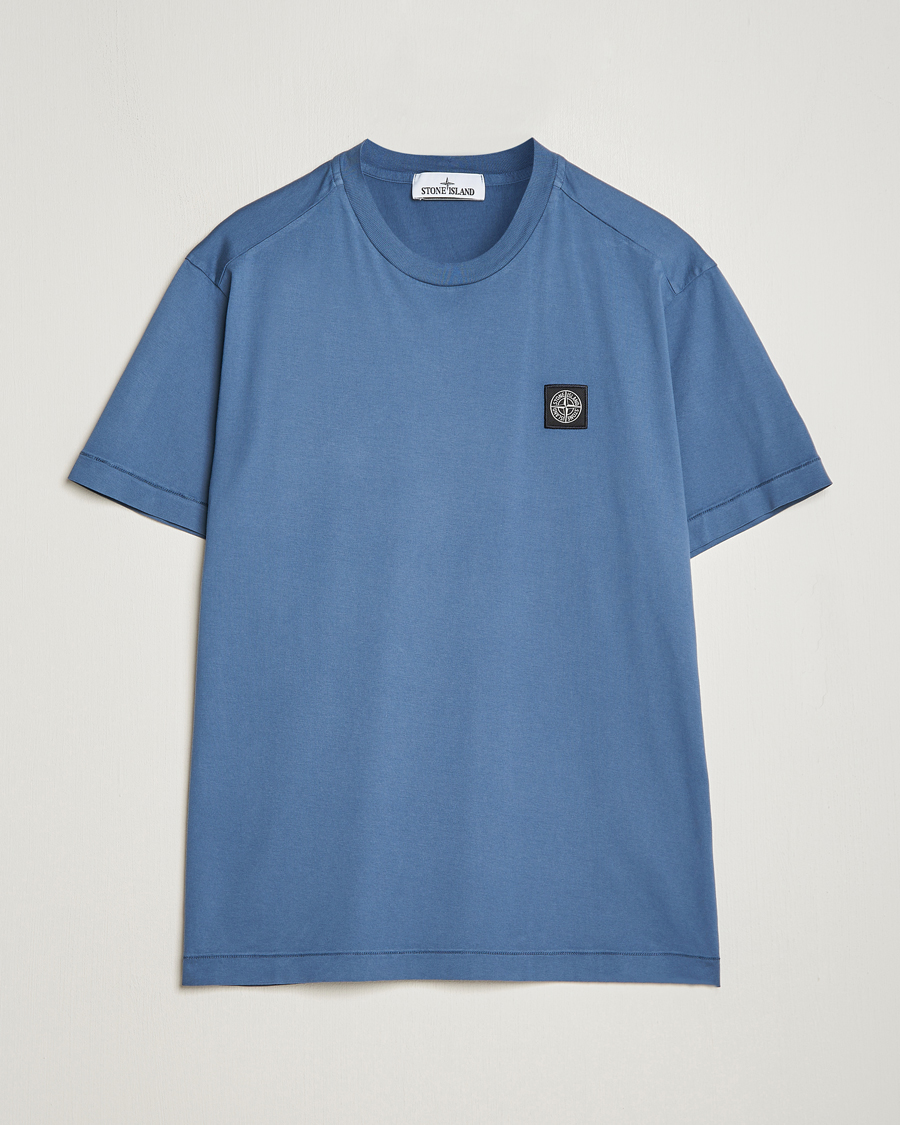 Herre | T-Shirts | Stone Island | Garment Dyed Cotton Jersey T-Shirt Dark Blue