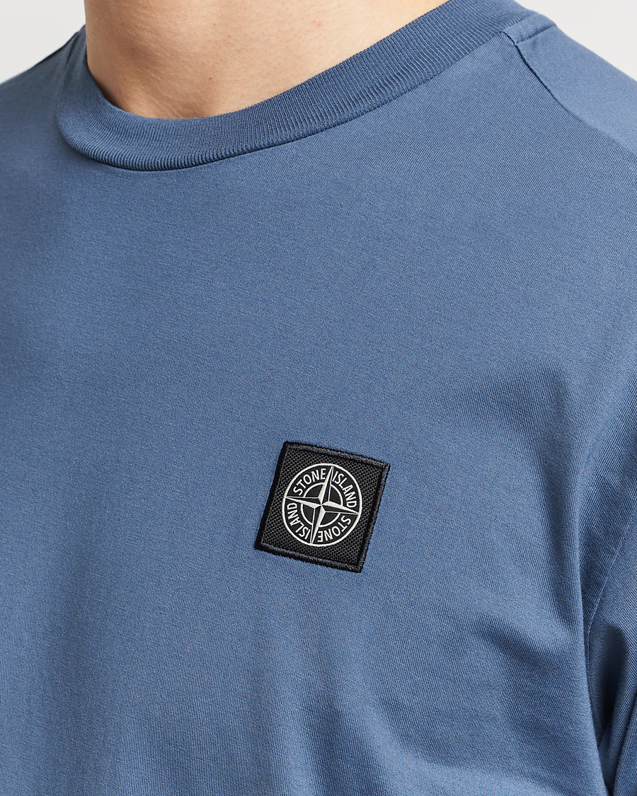 Herre | T-Shirts | Stone Island | Garment Dyed Cotton Jersey T-Shirt Dark Blue