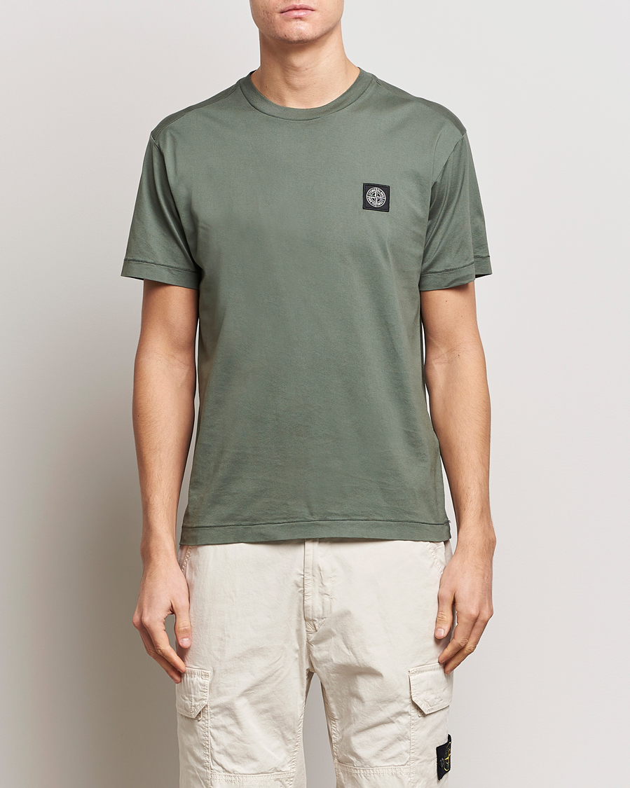 Herre | T-Shirts | Stone Island | Garment Dyed Cotton Jersey T-Shirt Musk