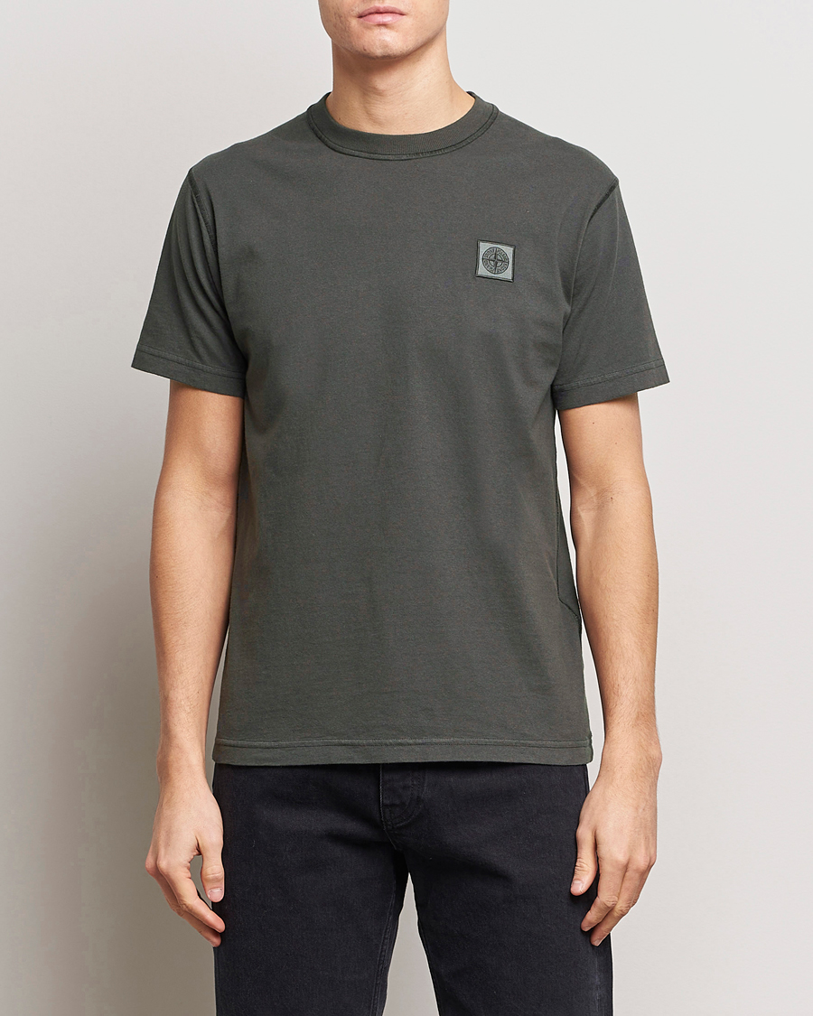 Herre | T-Shirts | Stone Island | Organic Cotton Fissato Effect T-Shirt Charcoal