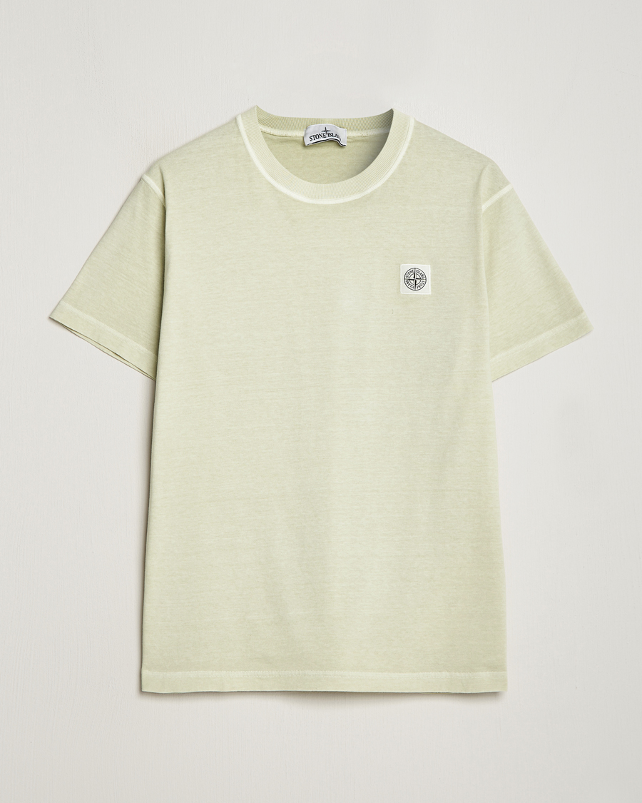 Herre | T-Shirts | Stone Island | Organic Cotton Fissato Effect T-Shirt Pistachio