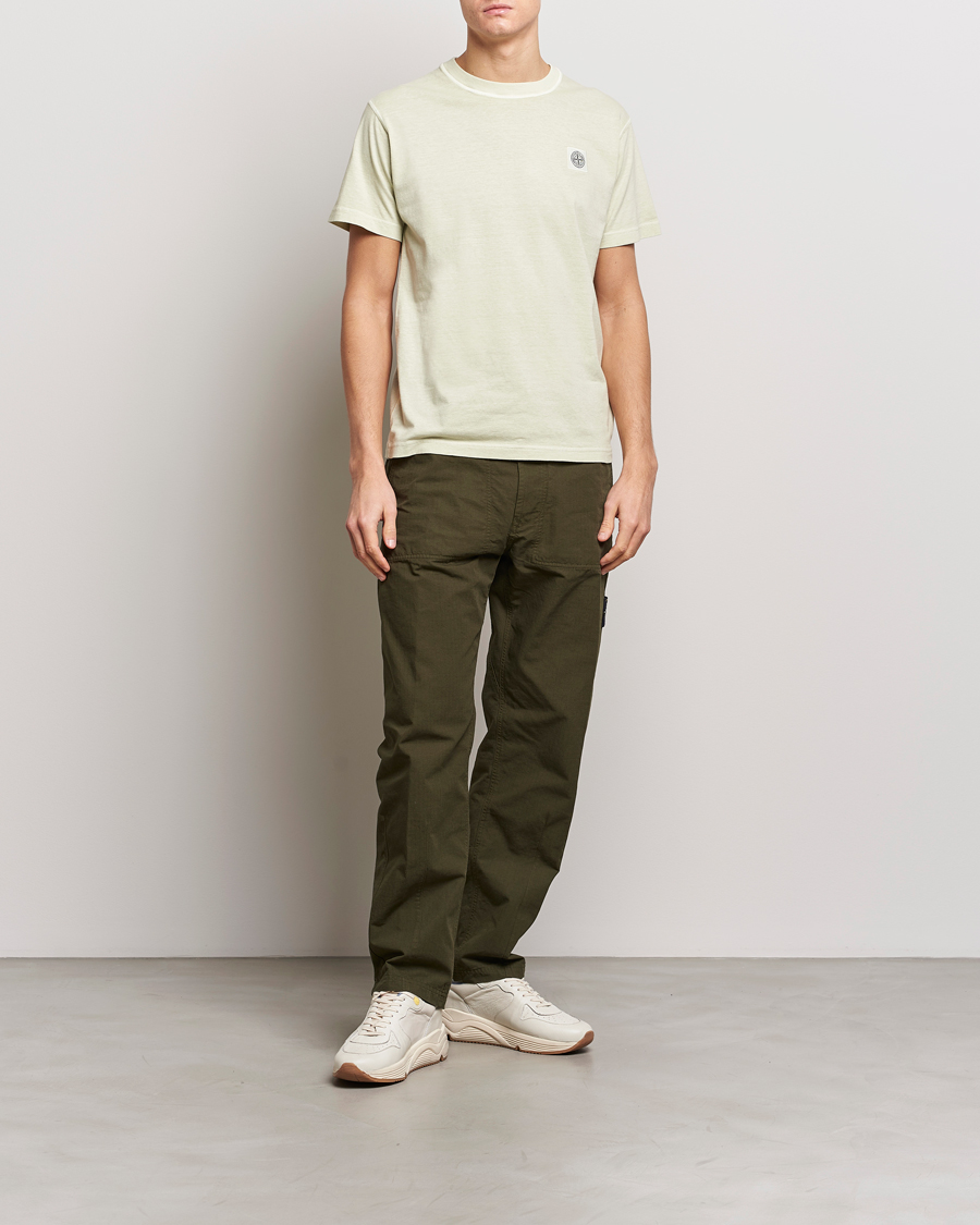 Herre | T-Shirts | Stone Island | Organic Cotton Fissato Effect T-Shirt Pistachio