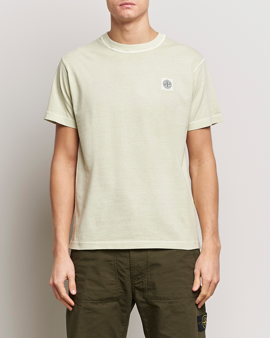 Herre | Contemporary Creators | Stone Island | Organic Cotton Fissato Effect T-Shirt Pistachio