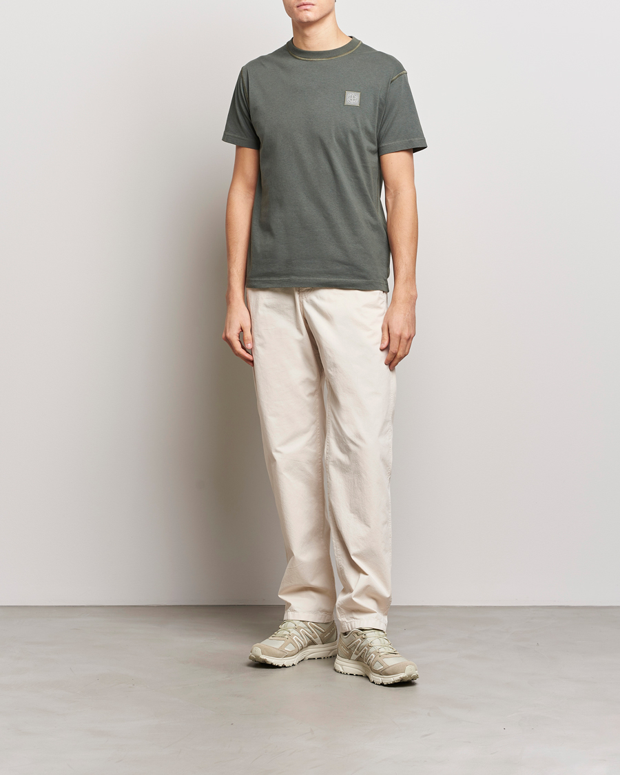 Herre | T-Shirts | Stone Island | Organic Cotton Fissato Effect T-Shirt Musk