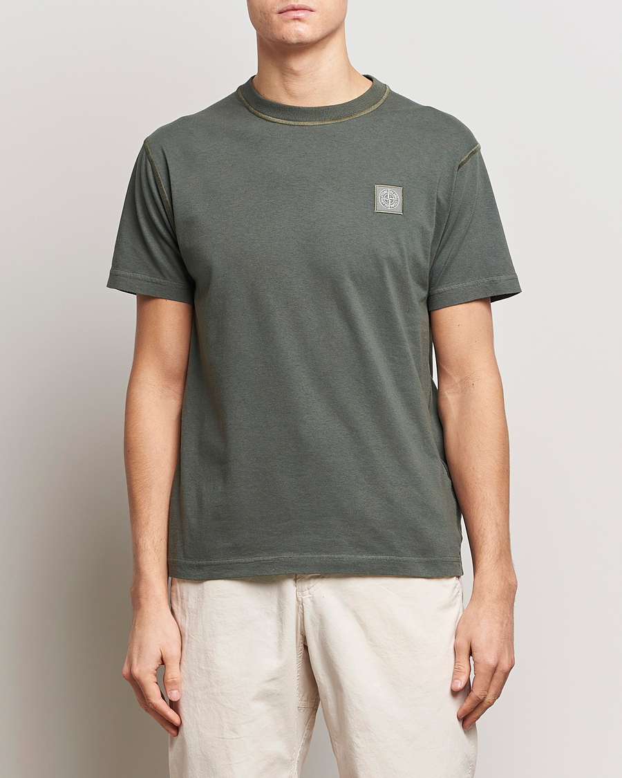 Herre | T-Shirts | Stone Island | Organic Cotton Fissato Effect T-Shirt Musk