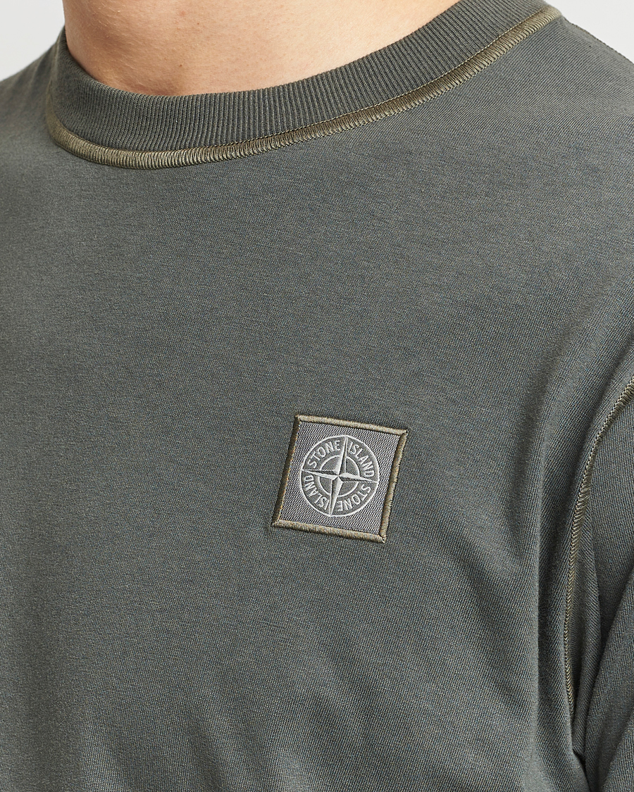 Herre | T-Shirts | Stone Island | Organic Cotton Fissato Effect T-Shirt Musk