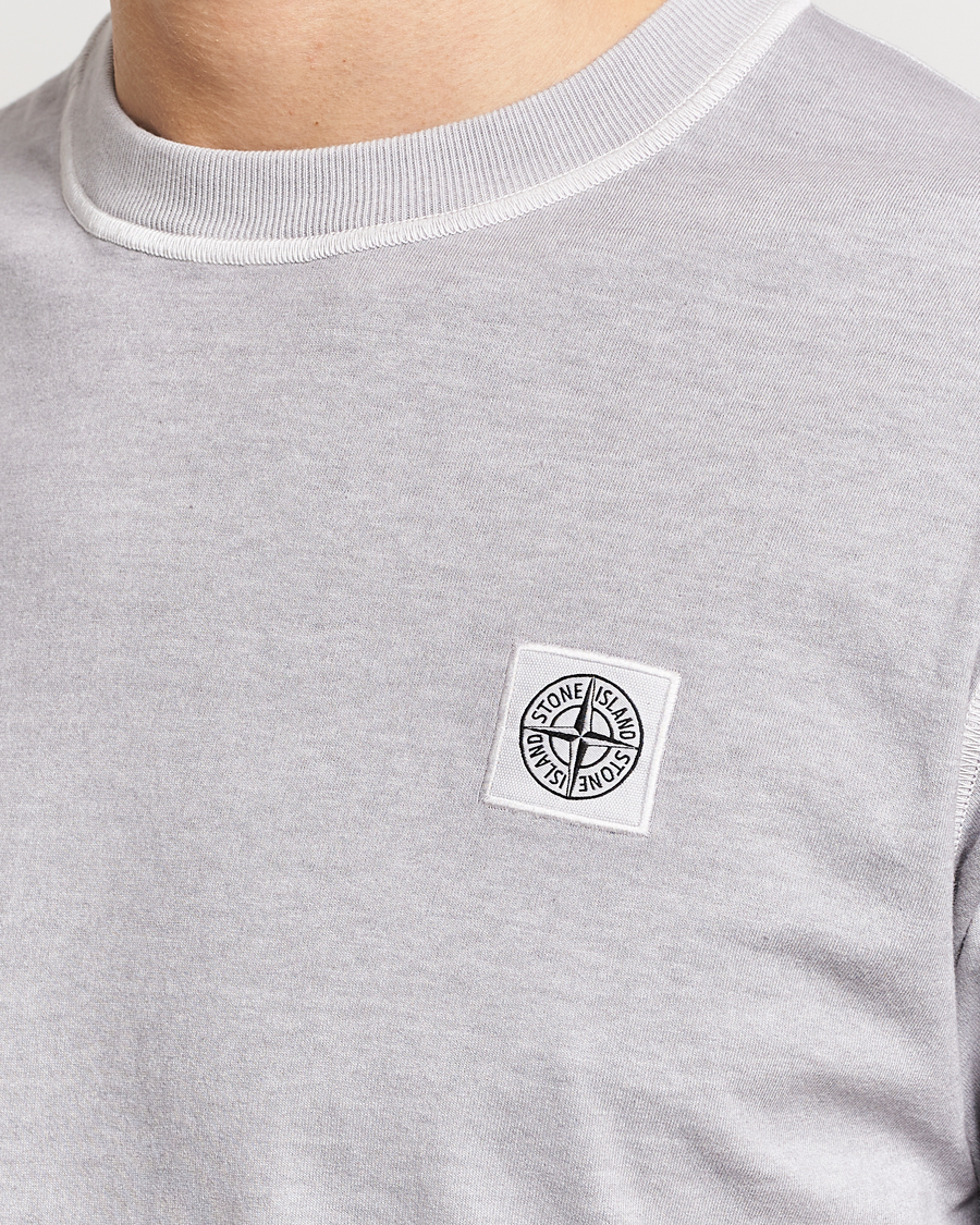 Herre | T-Shirts | Stone Island | Organic Cotton Fissato Effect T-Shirt Dust