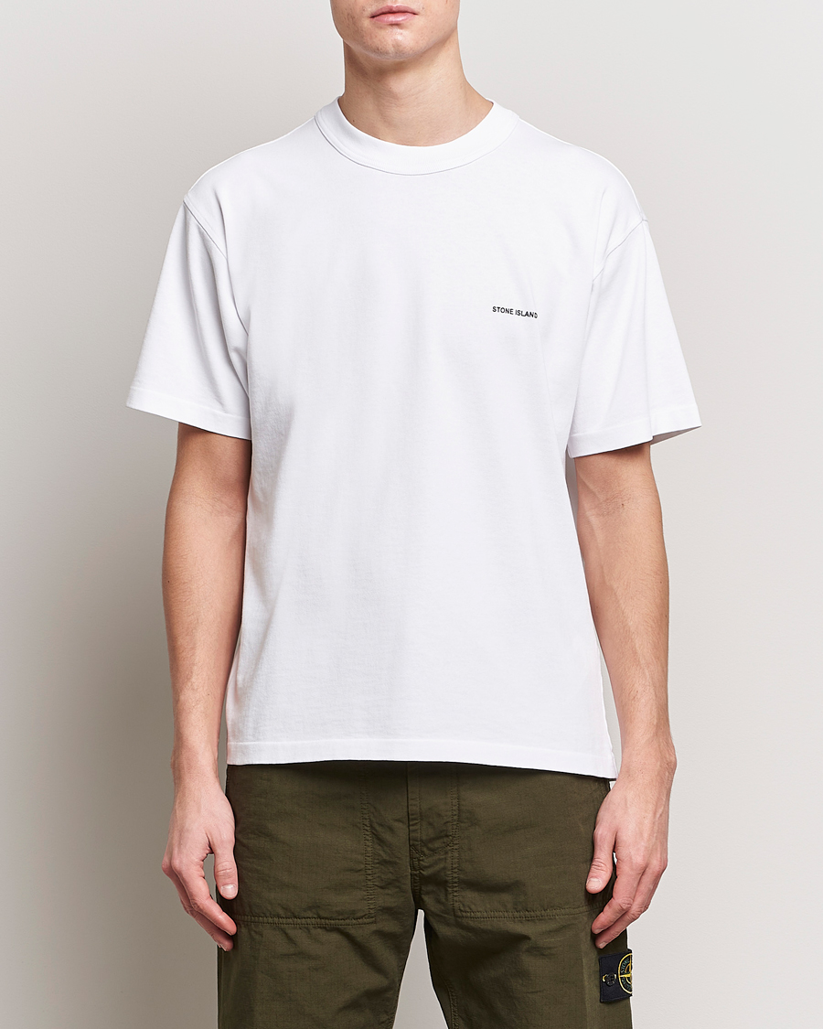 Herre | T-Shirts | Stone Island | Cotton Jersey Small Logo T-Shirt White