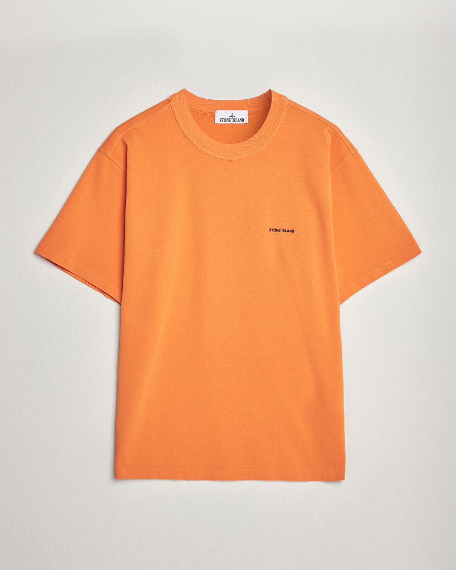 Herre | T-Shirts | Stone Island | Cotton Jersey Small Logo T-Shirt Orange