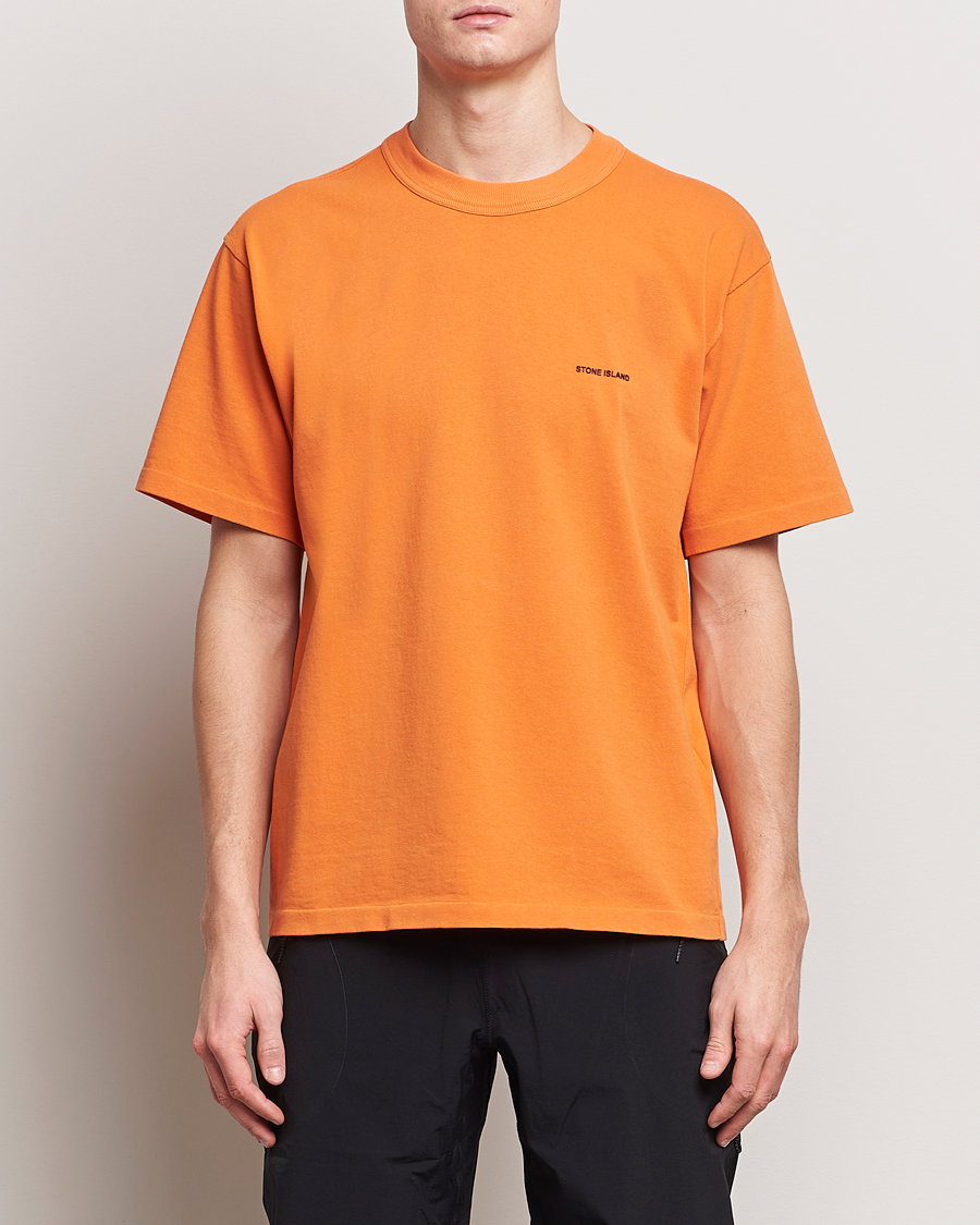 Herre | Stone Island | Stone Island | Cotton Jersey Small Logo T-Shirt Orange