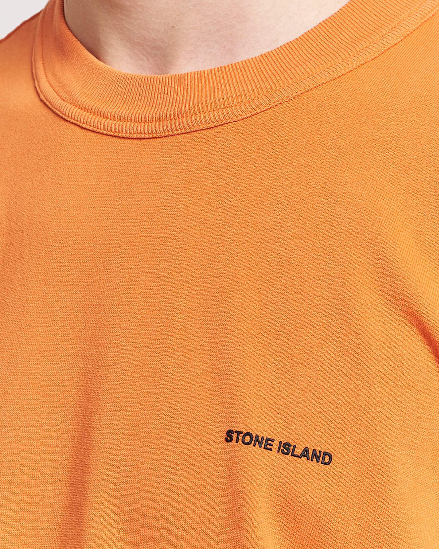 Herre | T-Shirts | Stone Island | Cotton Jersey Small Logo T-Shirt Orange