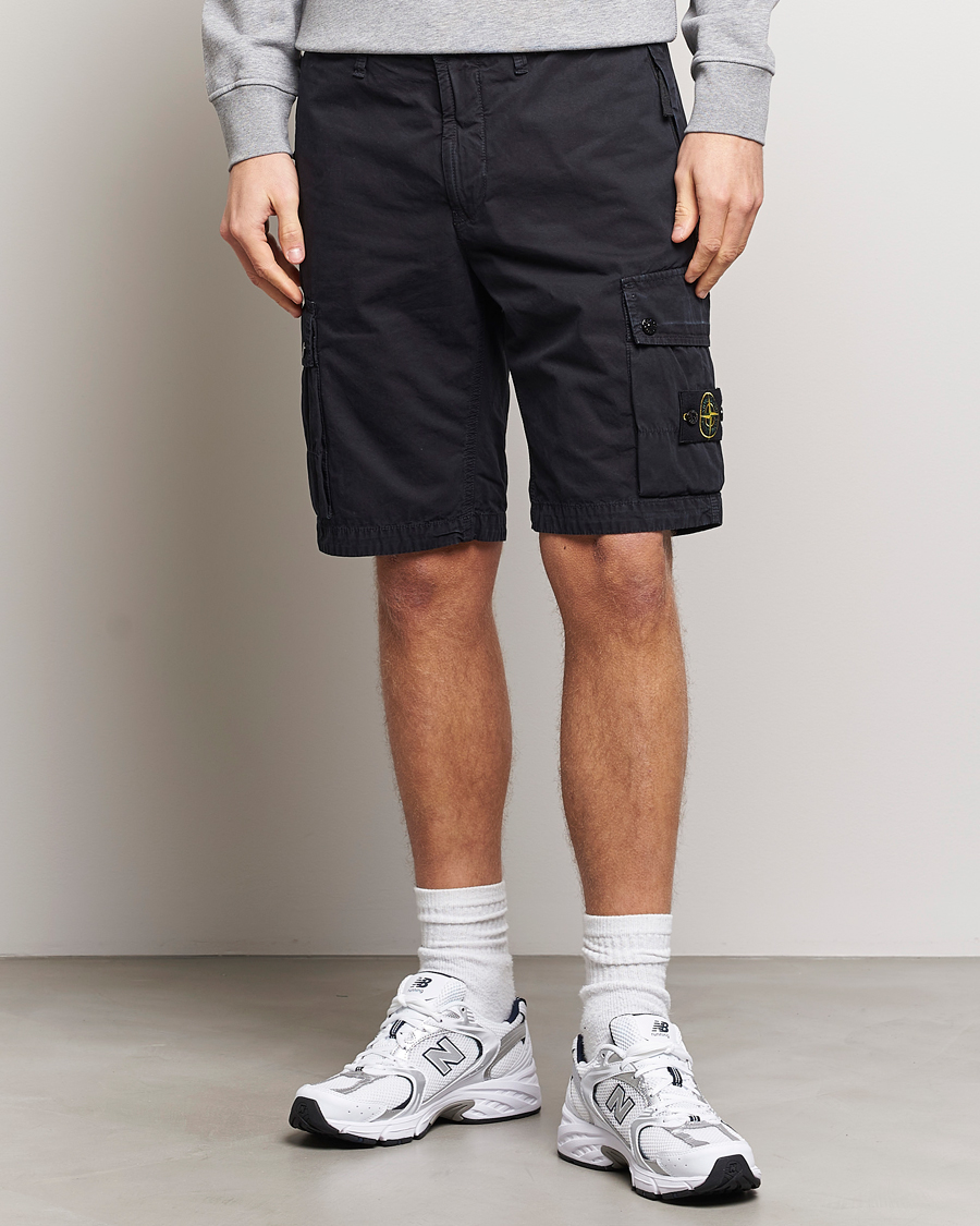 Herre | Klær | Stone Island | Brushed Cotton Canvas Cargo Shorts Navy Blue