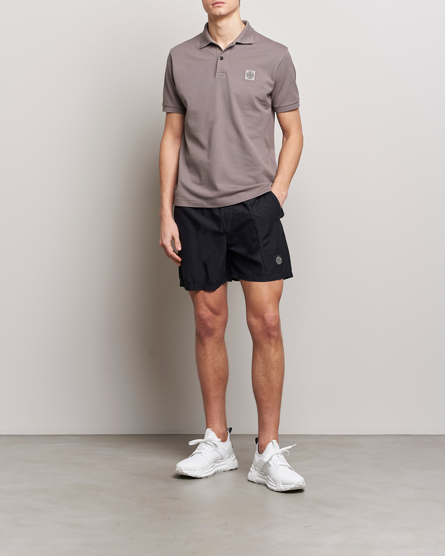 Herre | Badeshorts | Stone Island | Brushed Nylon Swimshorts Black