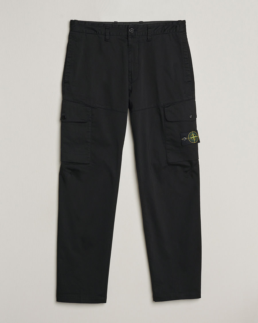 Herre | Bukser | Stone Island | Stretch Satin Cargo Pants Black
