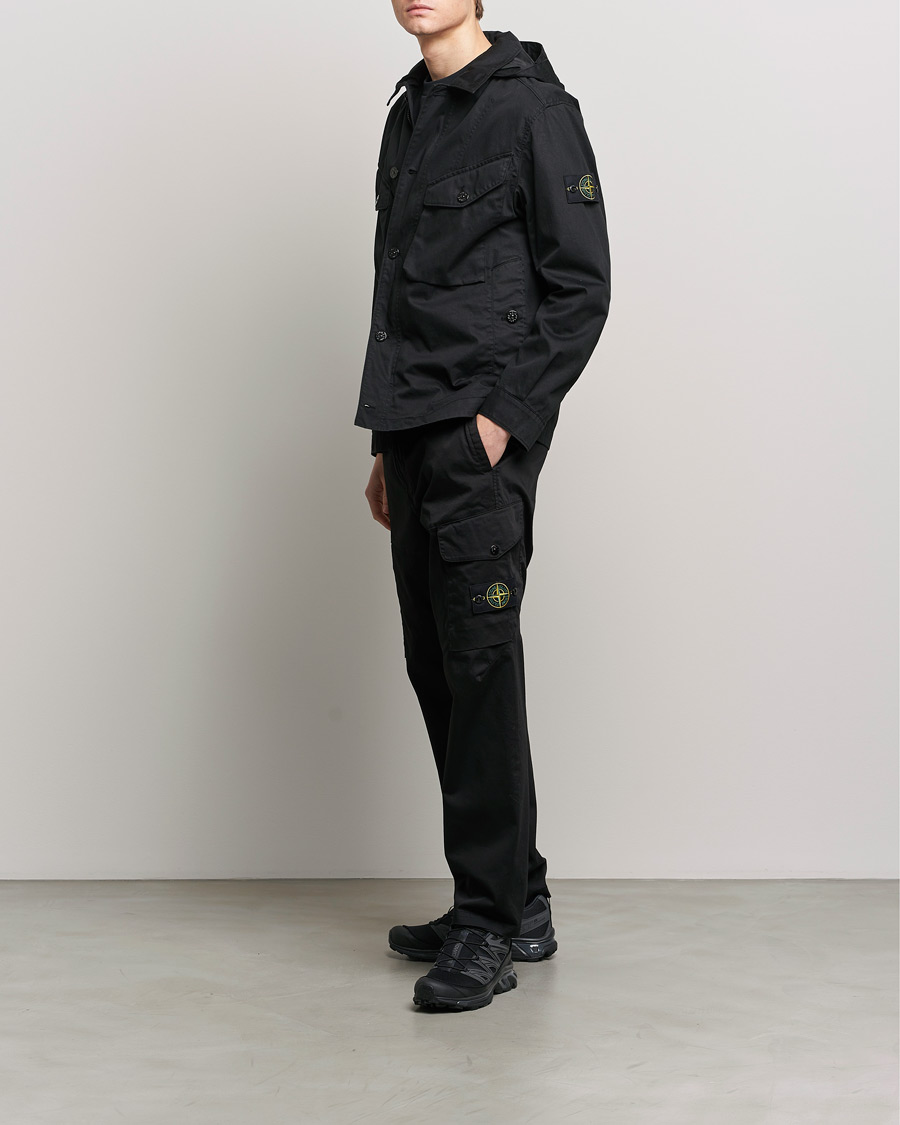 Herre | Bukser | Stone Island | Stretch Satin Cargo Pants Black
