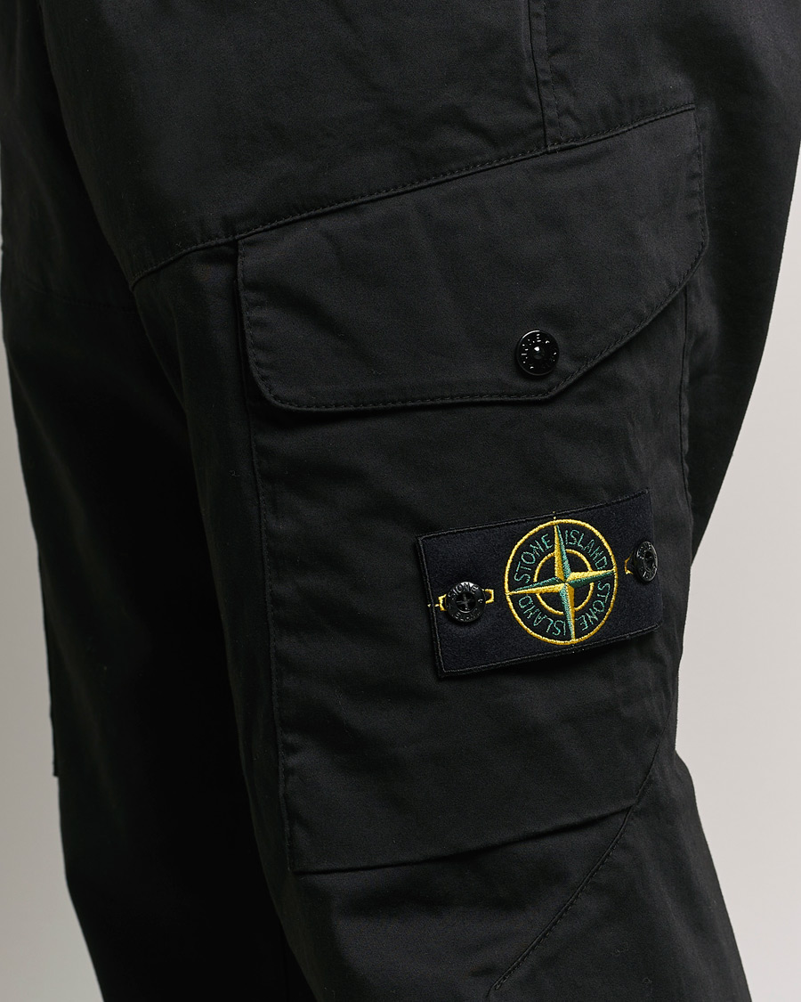 Herre | Bukser | Stone Island | Stretch Satin Cargo Pants Black