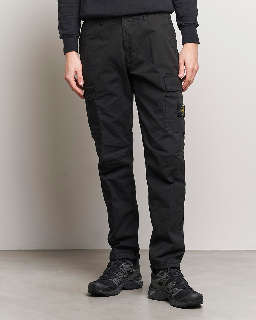 Herre | Bukser | Stone Island | Tapered Supima Cotton Cargo Pants Black