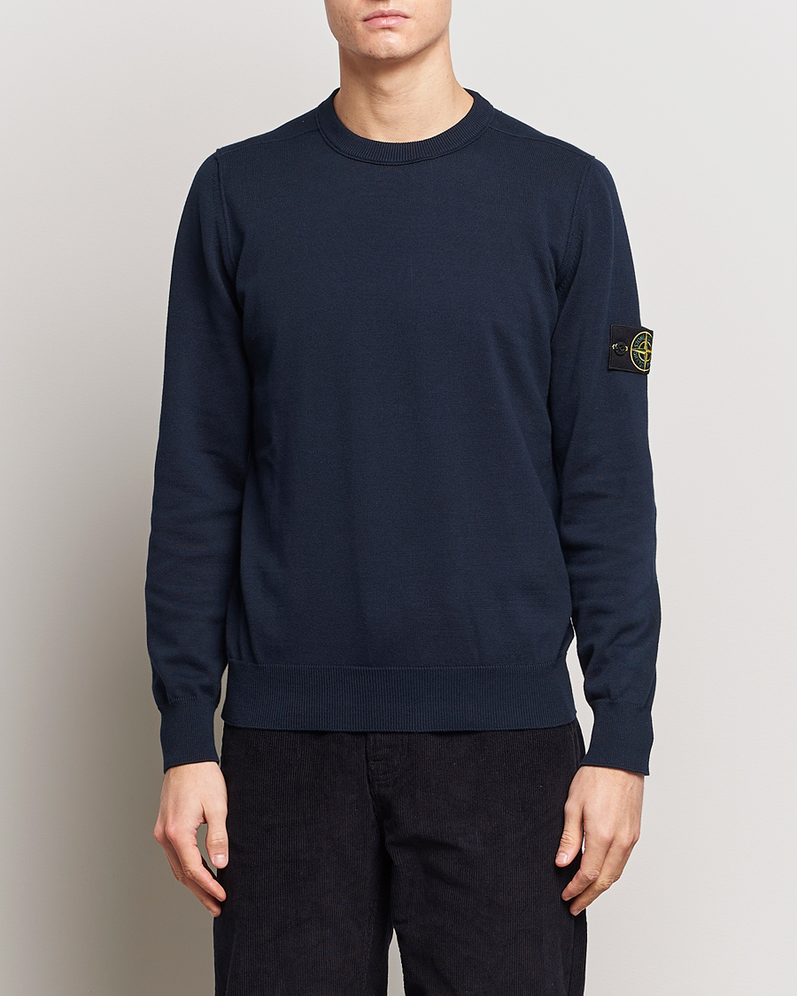 Herre | Pullovers rund hals | Stone Island | Soft Organic Cotton Crew Neck Navy Blue