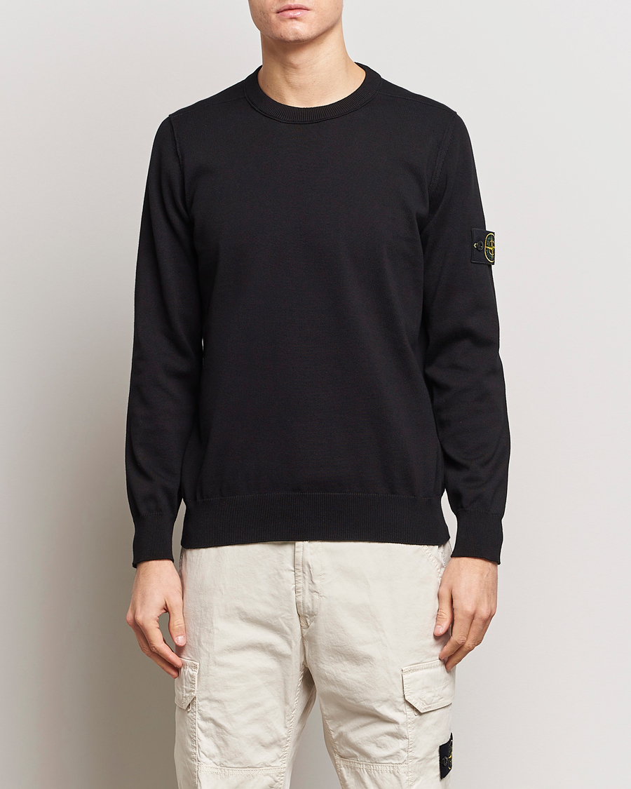 Herre | Wardrobe basics | Stone Island | Soft Organic Cotton Crew Neck Black