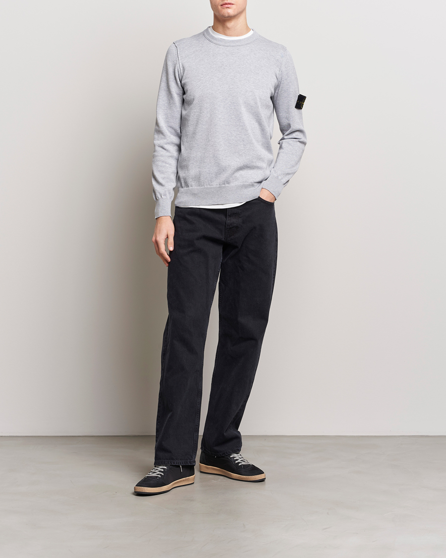 Herre | Gensere | Stone Island | Soft Organic Cotton Crew Neck Dark Grey Melange