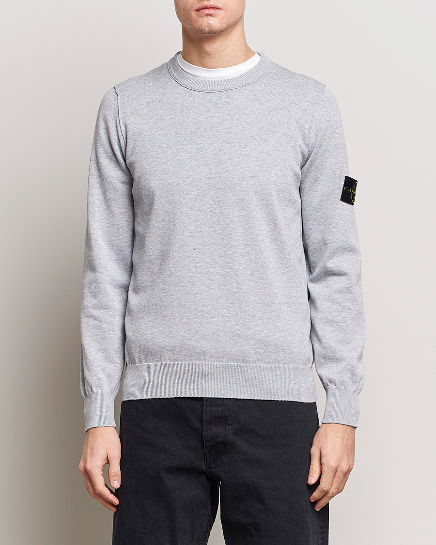 Herre | Gensere | Stone Island | Soft Organic Cotton Crew Neck Dark Grey Melange