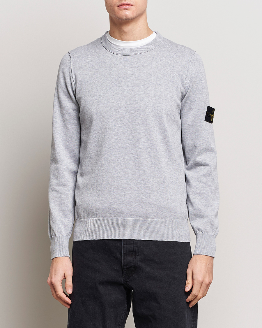 Herre | Pullovers rund hals | Stone Island | Soft Organic Cotton Crew Neck Dark Grey Melange